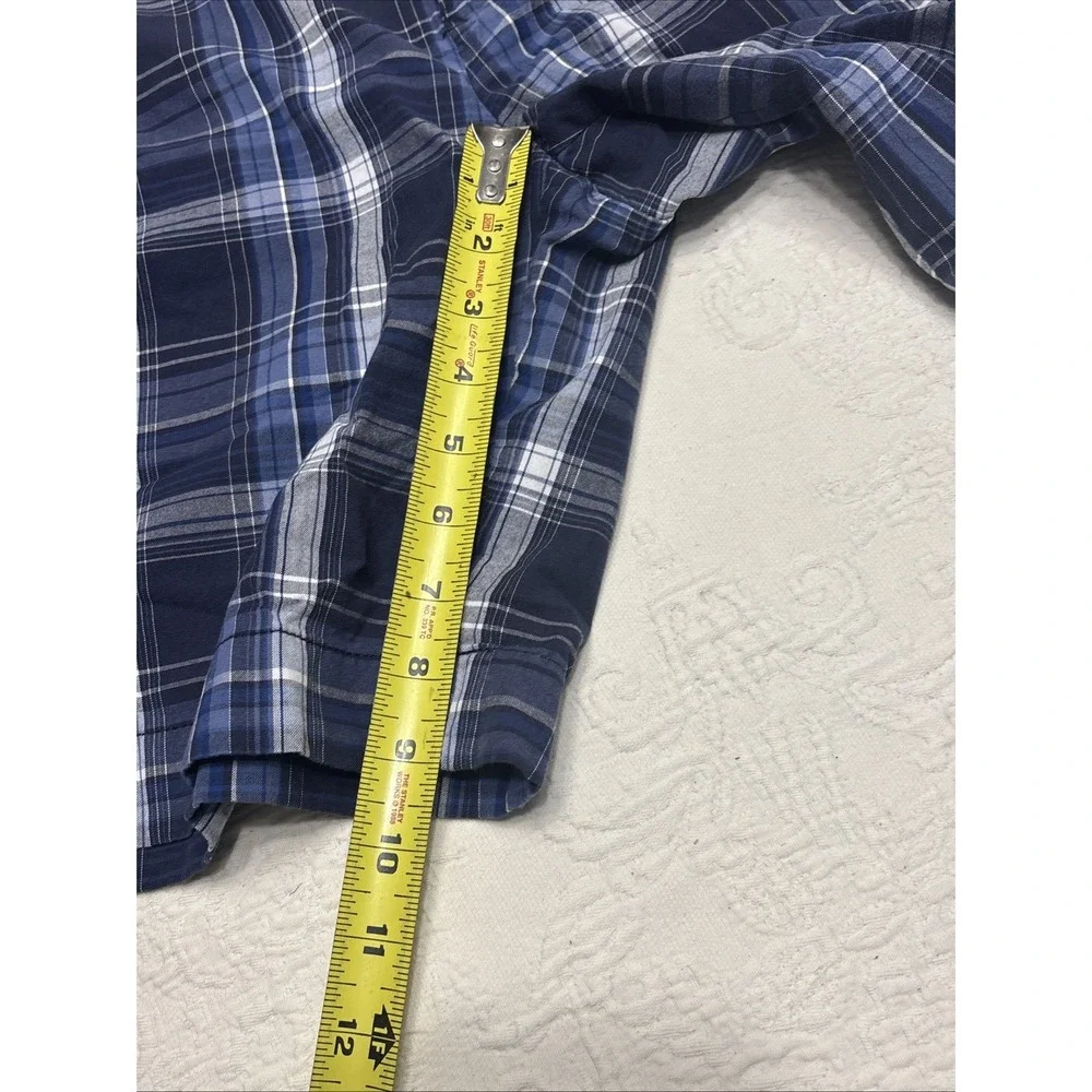 Jos A Banks Blue Plaid Flat Front Golf Preppy Casual Mens Shorts W42 Cotton